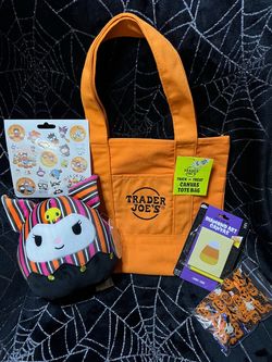 Halloween Kuromi Squishmallow/ Trader Joe’s Tote Bag