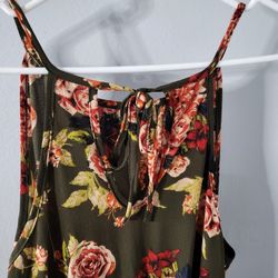 $ 15 Green  Floral  Print  Dress Strapless, Elegant Dress Try It Uou Will Love It Wear Flat Shoe's  Or Heels
