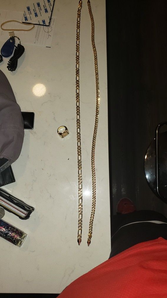 18k Gold Plated Chains and Ring $425 Obo