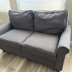 Grey Pull Out Sofa & Matching Chair