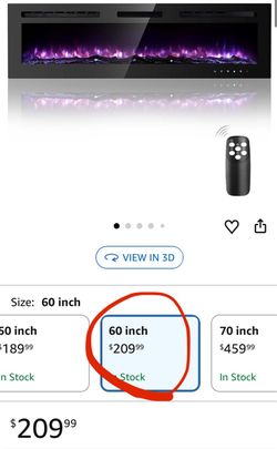 60 Inch ,Electric Fireplace Insert, Wall Mounted, Remote Control, 12 Colors Recessed Mount, 750/1500W, Timer, Adjustable Thermostat, Overheat Protecti