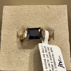 JTV Remy Rotenier Bella Luce Lab Created Sapphire & Diamond Simulant Ring Sz 8