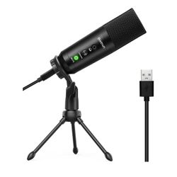USB Computer Microphone Plug And Play Metal Cardioid Condenser Streaming Mic For Computers/Laptops