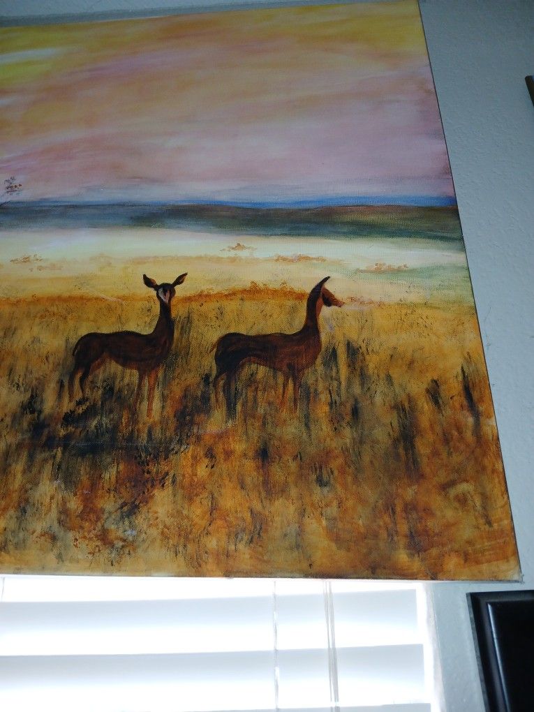 Original Serengeti Antelope Oil Painting