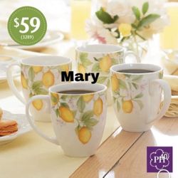 Juego De 4 Tazas Limoncello Princess House