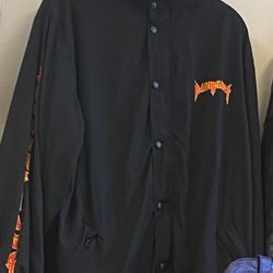 Balenciaga Men's Metal Logo Coach's Jacket Windbreaker