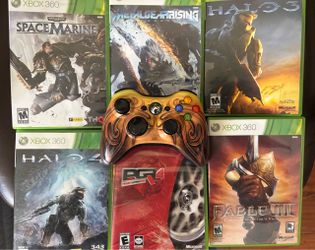 Xbox 360 limited edition controller and 6 games everything like new.