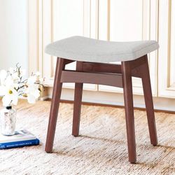 Set Of 2 LUE BONA Foot Stool, Saddle Cushion Vanity Stool, Modern Concave Ottoman with K013