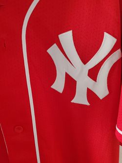 VINTAGE NEW YORK YANKEES RED MAJESTIC JERSEY
