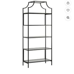 2 Black Metal Bookshelves; 1 NIB