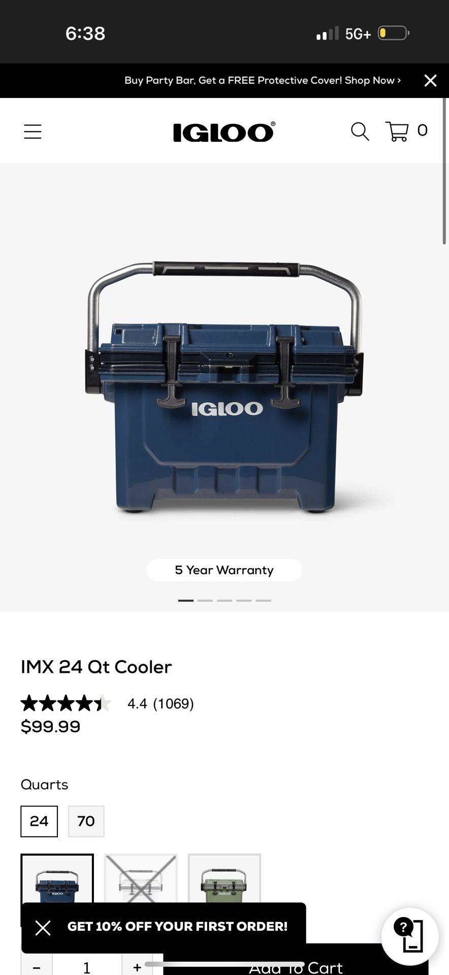 IGLOO IMX 24 Qt Cooler