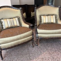 Paul Robert Bergere Accent Chairs - $840 Pair/$420 Each (Longwood - Markham Woods Corridor)