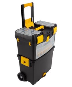 Portable Toolbox with Wheels - Stackable Tool Chest with Drawers in Yellow and Black by Stalwart