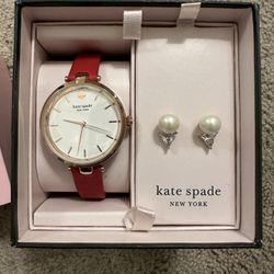 Brand New Kate Spade Watch And Stud Earrings Set 