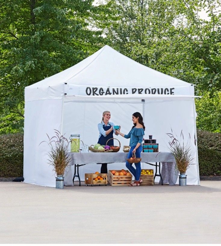 Ozark Trail White Commercial Instant 10’ x 10’ Straight Leg Instant Canopy with Sidewalls