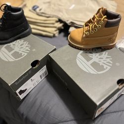 Timberland Black Size 4c Baby Size..Worn Once New Condition $50 $55..)) (Gold New!! Size 4.5..,$55..$60.Both .With Box