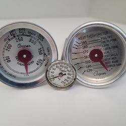 3 Vintage Meat Thermometers Aluminum Cooper & Taylor USA Cooking Thermometer 