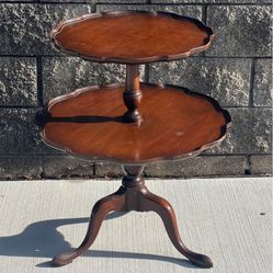 2 tier antique pie table 