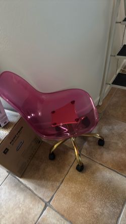 Pink acrylic desk chair