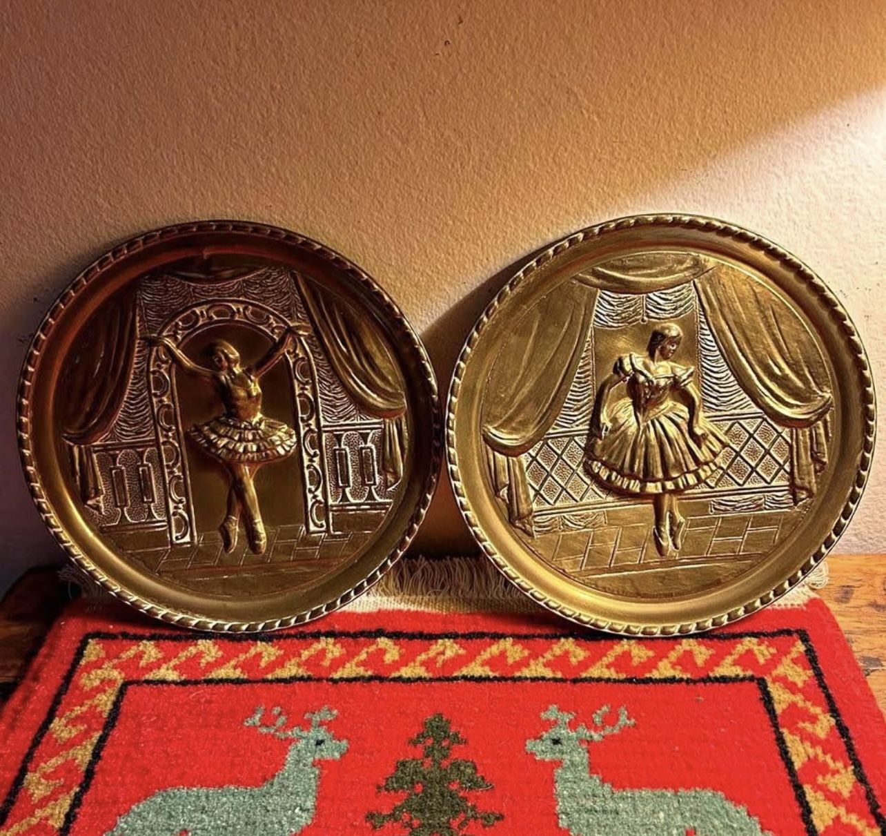 Juego Cuadros Bronce Bailarinas Antiguos