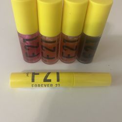Forever 21 lip oil bundle of 4 & brow gel