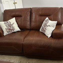 Italian Leather 3 Piece Electric Couch Loveseat And Single