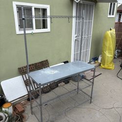 Metal Utility Table Bakers Rack with Shelves Work Station