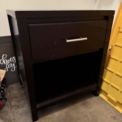 OPEN TO OFFERS - Dark Cherrywood One Drawer Nightstand