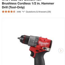 Milwaukee M12 FUEL 12V Lithium-Ion Brushless Cordless 1/2 in. Hammer Drill (Tool-Only)