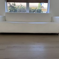 White Faux Leather Couch