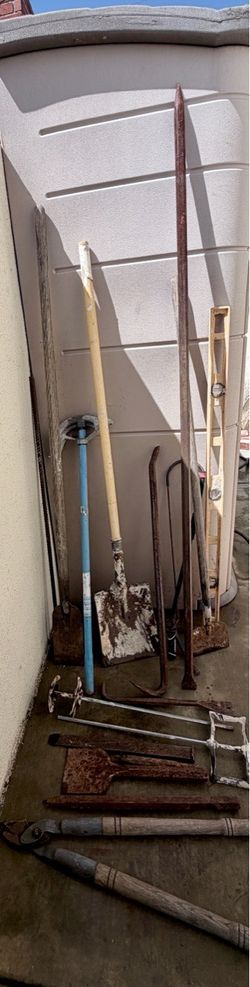 Large Lot of Heavy Duty Hand Tools – Shovels, Pry Bars, Loppers & More