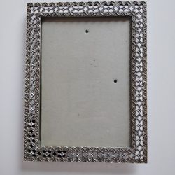 Elsa Silver Floral Pattern Metal Photo Frame 5" x 7" Photo Wall or Free Standing
