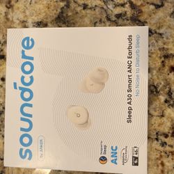 Soundcore - by Anker Sleep A30 Smart Wireless Bluetooth ANC In-Ear Sleep Earbuds for General Use - Moonlit White