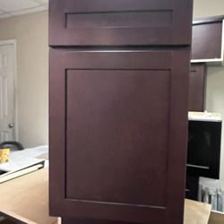 Wooden kitchen and bathroom cabinets