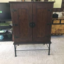 Pier 1 Imports Wooden Entertainment Center Cabinet