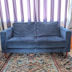 Blue Velvet Loveseat MCM