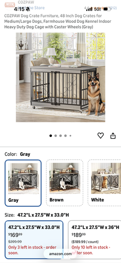 Brand new in box dog crate gray