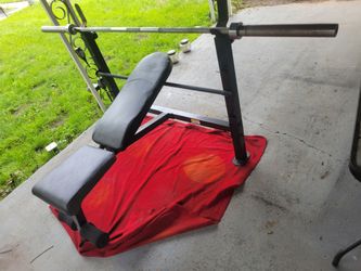 FITNESS GEAR OLYMPIC BENCH  7' BAR 45LBs. 
11525 S HALSTED DUNKIN DONUTS/7111.S WESTERN WALGREENS 
125$  CASH ONLY AS IS