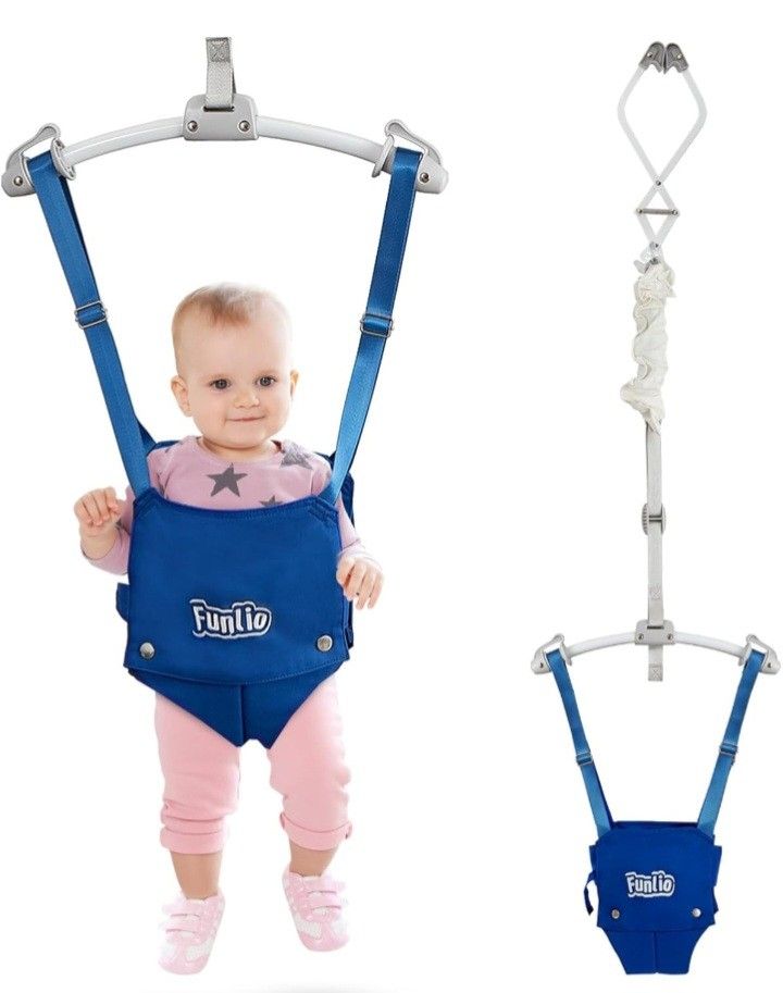 FUNLIO Baby Door Jumper for 6-24 Months (with Door Clamp), Blue