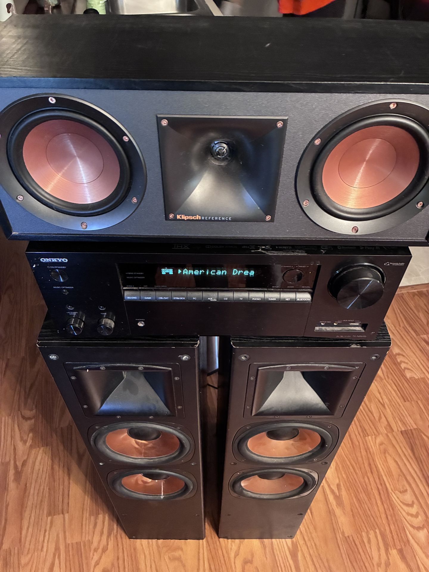 Onkyo Receiver TX-NR696 and Klipsch Speakers Surround Sound Entertainment System