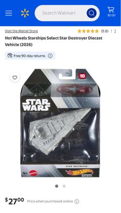 Hot Wheels Starships Select Star Destroyer Diecast Vehicle (2026)