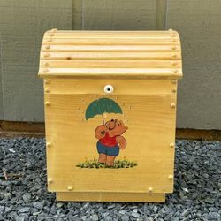 Small Wood Kids Toy Chest Storage Box Accent Decor