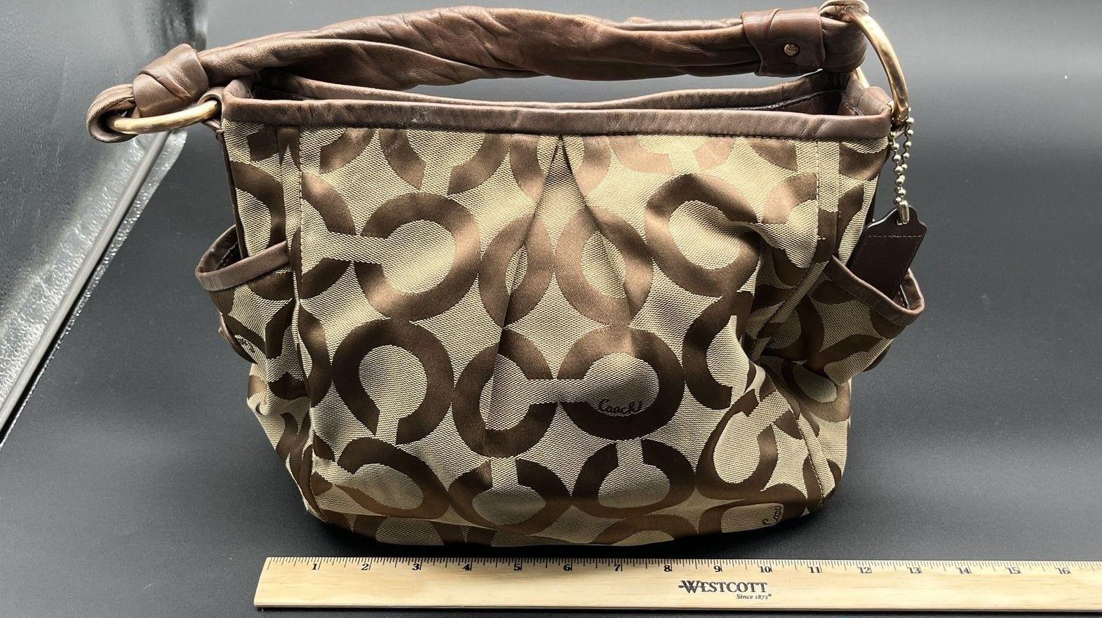 Coach Ergo Signature Brown Canvas Leather Shoulder Bag Purse L0882-13427