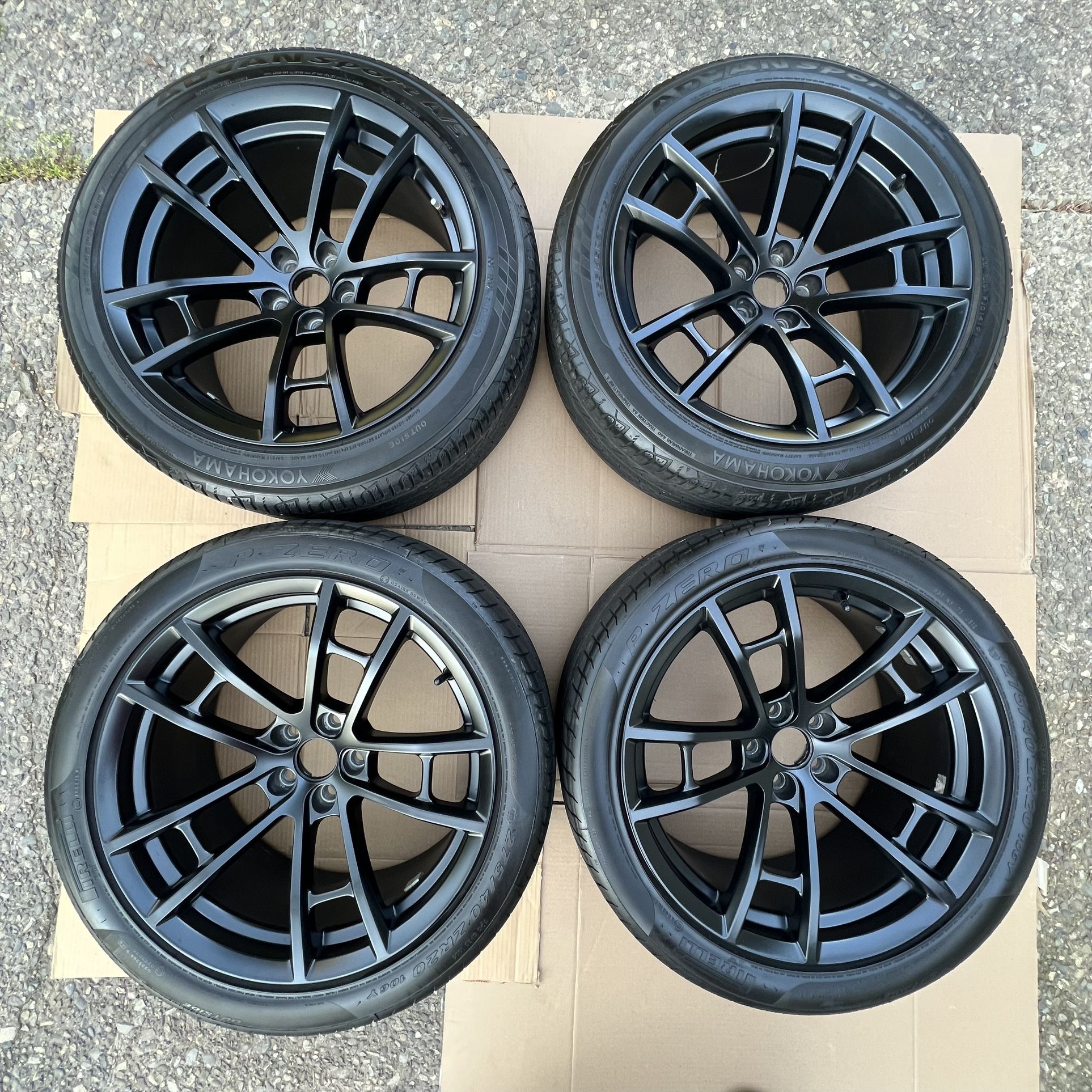 OEM Dodge Wheels Rims Scat Pack Hellcat Daytona SRT Black Dynamic Matte Black Tires 20”X9.5” 5X115