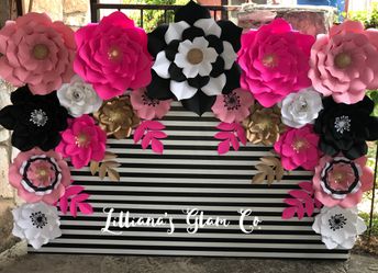 Paper flower backdrops-party decor, party decorations, cake table decorations