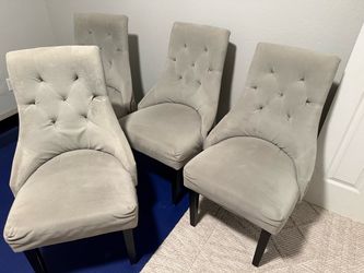 Set of 4 Tufted Upholstered Dining Chairs