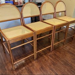 Arch Back Caned Counter Stool X 4