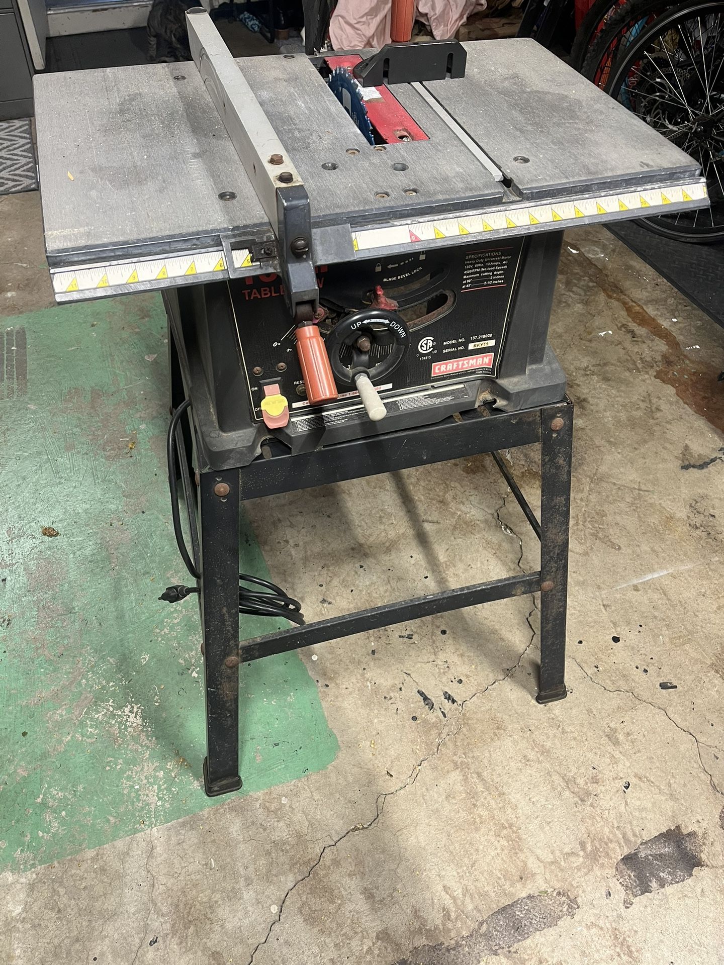 Craftsman 10inch Table Saw