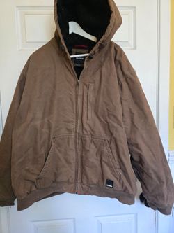 Vintage DieHard Hooded Canvas Quilted Lined Jacket, Brown, Size 3XL