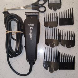 $18 WAHL  DESIGNER  ADJUSTABLE CLIPPERS WITH GUARDS,  USED GOOD CONDITION 